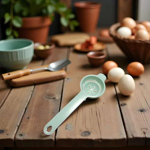 Vista 4 de Herramienta separadora de yema de huevo verde claro, herramienta de cocina para hornear huevo de grado alimenticio, herramientas de cocina de huevo