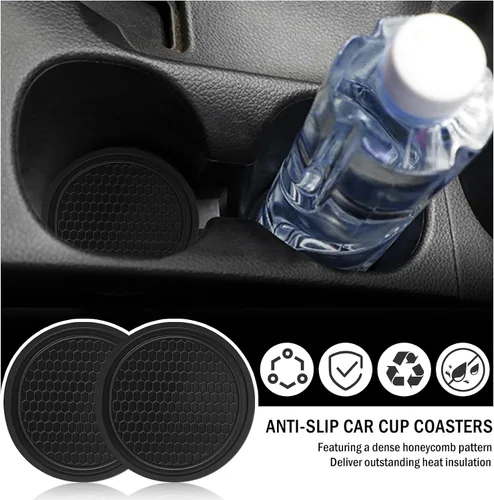 Vista 6 de Organizador de espacio para asiento de coche 2 en 1 y juego de posavasos para portavasos, nuevo tapón para el espacio del asiento del coche
