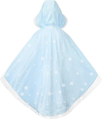 Vista 3 de Aoiviss Capa de princesa con capucha para niñas, capa con capucha para Navidad, Halloween, carnaval, fiesta de cosplay