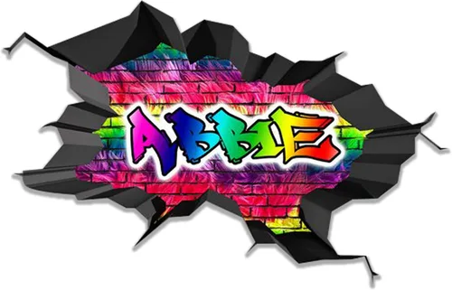 Vista 20 de Calcomanía de pared con nombre personalizado, graffiti 3D Arte personalizado vinilo decorativo adhesivo Removible Despegar y pegar Borde