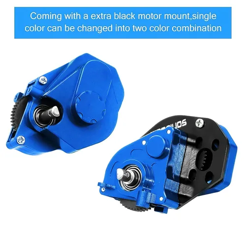 Vista 6 de Motor RC 050 50T Motor cepillado con caja de cambios de transmisión de aleación de aluminio para Axial SCX24 AXI00002 AXI00001 AXI90081 AXI00006 Azul