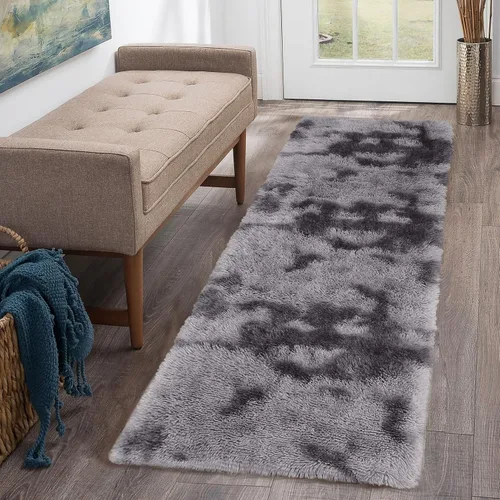 Vista 23 de CAROMIO Alfombra Corredor Esponjosa para Dormitorio Sala de Estar 2x6 Pies, Alfombras de Área Shag Alfombra de Felpa Suave Gruesa Larga de Piel Tie