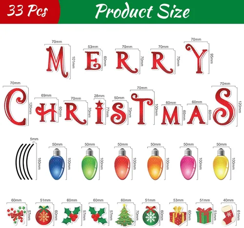 Vista 2 de Blulu Imanes decorativos de Navidad reflectantes para automóvil, calcomanías magnéticas de Navidad, calcomanías magnéticas de Navidad, calcomanías