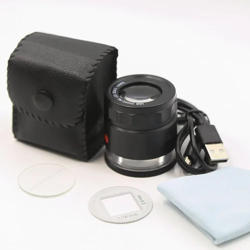 Vista 9 de Lupa de joyero recargable Koparneed de 10x con luces UV y LED, lupa de ojo iluminada con enfoque ajustable y vidrio de aumento para joyería