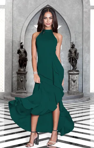 Vista 4 de KOH KOH Vestido largo sin mangas para dama de honor sexy con abertura para mujer