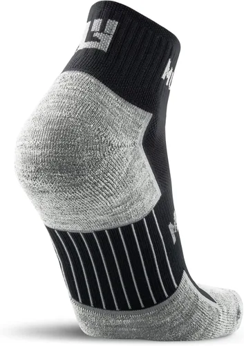 Vista 5 de Calcetines de lana merina para correr de un cuarto, hombres y mujeres, para exteriores, correr, senderismo, ciclismo y más, paquete de 2