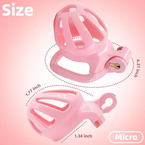 Vista 6 de Jaula de castidad masculina impresa en 3D con 5 anillos para hombres BDSM juguete sexual esclavo herramienta virginidad para hombres restricción