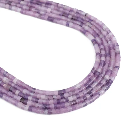 Vista 23 de BEADIA Cuentas Espaciadoras de Jade Natural Africano Planas Redondas Sueltas para Hacer Joyas con Abalorios 3mmx2mm 38cm