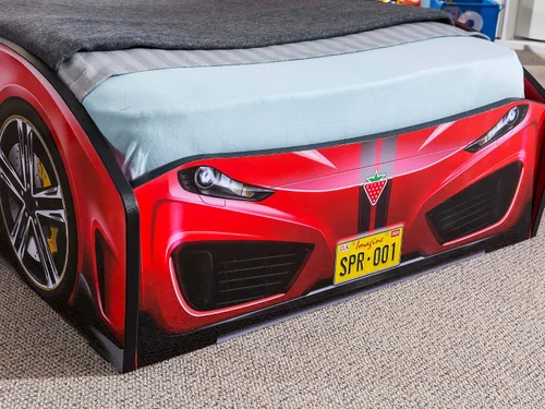 Vista 4 de Cilek Spyder Race Car - Marco de cama para niños pequeños, color rojo