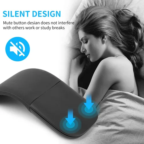 Vista 4 de Ratón plegable inalámbrico Ratones táctiles plegables (2.4G inalámbrico con receptor USB), negro