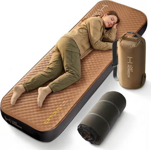 Vista 8 de Lost Horizon Option3 - Colchón de espuma autoinflable para camping, cuna, 4.5 pulgadas Comodidad de aire y espuma, firmeza ajustable, aislamiento