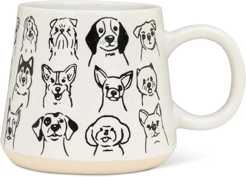 Vista 9 de Abbott Collection Taza de Base Ancha con Abejas - Gres, Amarillo/Marfil, 3.5 Pulgadas de Alto (14 Onzas)