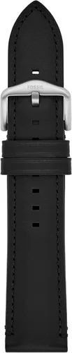 Vista 14 de Fossil Correa de reloj de piel LiteHide™ marrón oscuro de 0.866 in para hombre Cuero negro/Plateado