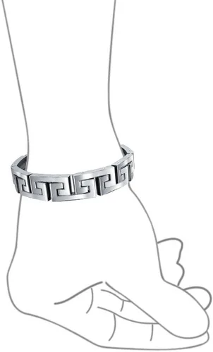 Vista 3 de Bling Jewelry Pulsera de eslabones de símbolo de símbolo de diseño geométrico masculino fuerte para hombres y adolescentes, pulsera de acero