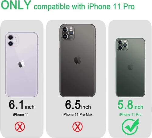 Vista 2 de JJGoo Compatible con iPhone 11 Pro Funda transparente, transparente a prueba de golpes para iPhone 11 Pro, delgada, antiarañazos, carcasa protectora