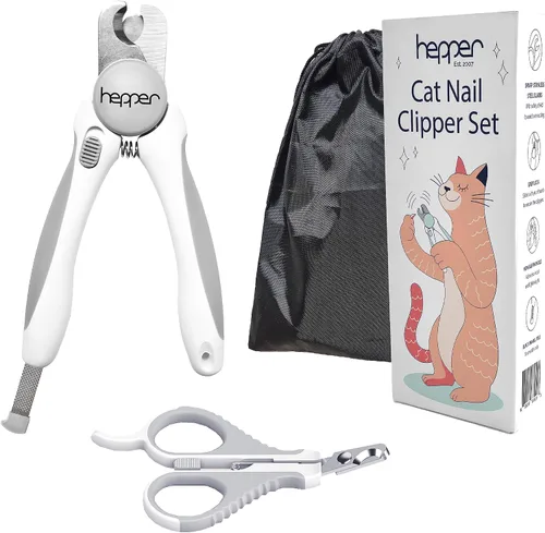 Vista 10 de Hepper Kit de cortaúñas para gatos, pequeño y grande, lima y bolsa, color azul