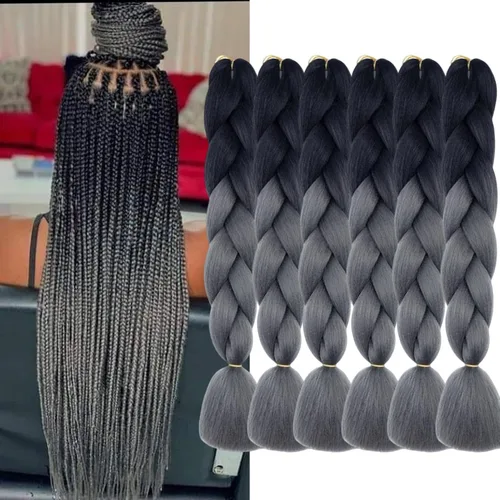 Vista 31 de Beige (613#) 6 paquetes de cabello trenzado de 24 pulgadas, de fibra sintética, sin picazón, extensiones de cabello para trenzar jumbo, textura