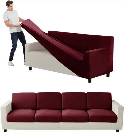 Vista 122 de Funda para Sofá de Terciopelo, Fundas Elásticas para Sofá para Funda Principal Separada/Respaldos y Cojines de Asiento, Funda para Sofá, para Fundas