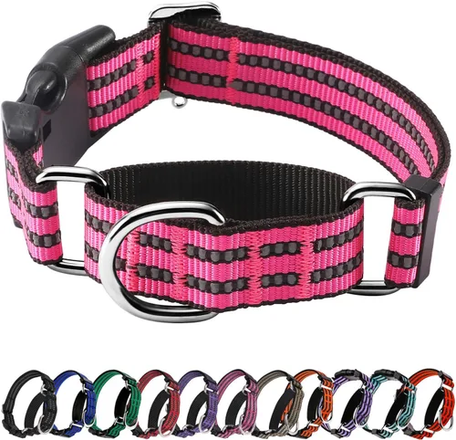 Vista 11 de Hikiko Martingale - Collar reflectante de nailon para perro con hebilla de liberación rápida, ajustable, collar de entrenamiento antideslizante