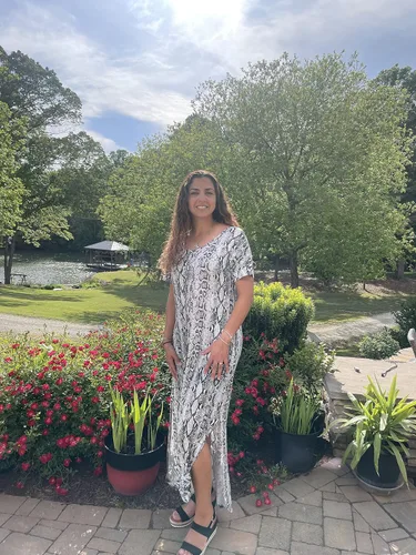 Vista 6 de GRECERELLE - Vestido largo para mujer, estilo holgado con bolsillos, manga corta y abertura lateral