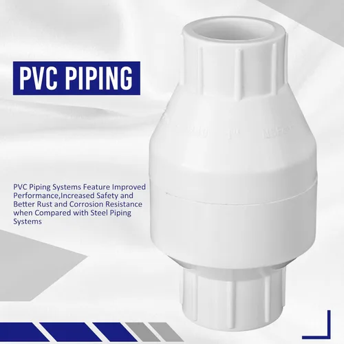 Vista 5 de Geetery Válvula de Retención en Línea de PVC Conexiones con Solvente Plástico Blanco Prevención de Reflujo Accesorios de Tubería Check Socket