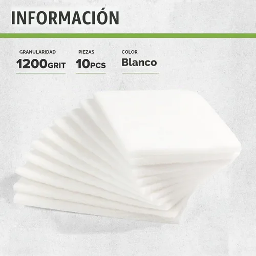 Vista 3 de 10 almohadillas blancas de uso general de grano 1200 de 6 x 9 pulgadas, 10