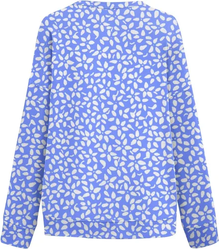 Vista 2 de Sudadera de manga larga con cuello redondo de gran tamaño para mujer, para otoño, para salir, túnica para llevar con leggings