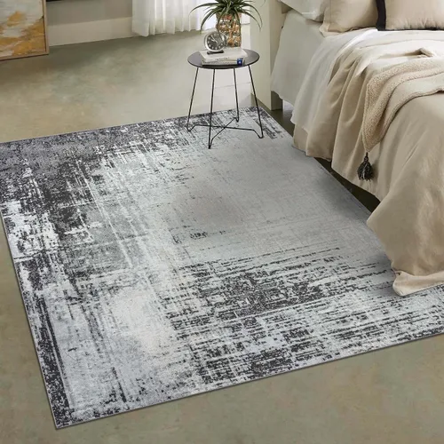 Vista 4 de LUXE WEAVERS Olimpia Collection 5955 - Alfombra abstracta moderna de 9 x 12 pulgadas, color antracita