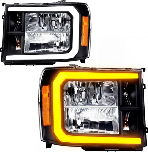 Vista 11 de DWVO Faros delanteros compatibles con Chevy Silverado 1500 1500 HD/2003-2004 Silverado 2500/2003-2006 Silverado 2500HD 3500/2003-2006 Avalanche 1500