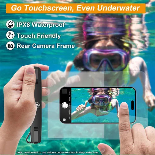 Vista 3 de Funda impermeable extragrande para Samsung Galaxy S25 Ultra S24 Plus S23 Note 20 A36 A35 A16 A15 iPhone 16E 16 Pro Max [hasta 10 pulgadas]