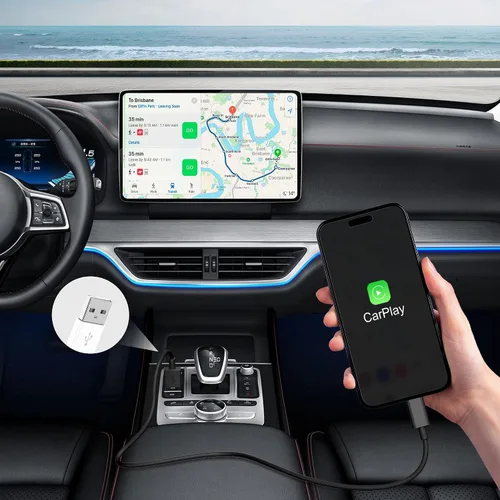 Vista 2 de FUPYWP Cable para CarPlay de iPhone en el automóvil, cable de carga para automóvil, cable USB A a Lightning de carga rápida y transferencia de datos