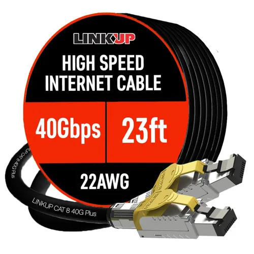 Vista 10 de LINKUP Cable Ethernet Cat 8 Cable largo de Internet Conexión LAN de alta velocidad Conectores RJ45 Uso con Cat 5/Cat 6/Cat 7 Óptimo