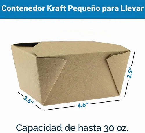 Vista 5 de NYHI Contenedores de comida para llevar, resistentes, 30 onzas, cajas de papel kraft #1 aptas para microondas son resistentes a fugas y grasa, cajas