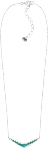 Vista 3 de Silpada Juego de collar boomerang y pendientes colgantes de turquesa comprimida en plata de ley, Plata esterlina, Turquesa