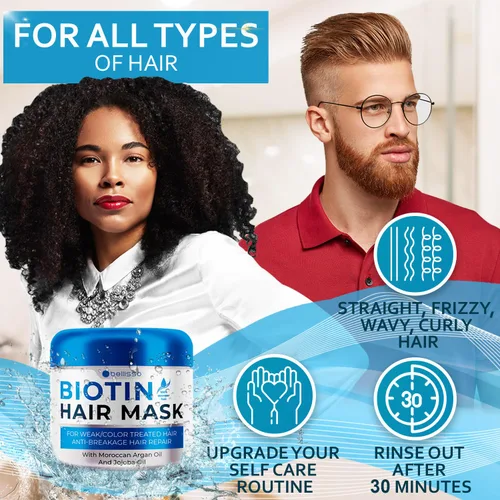 Vista 7 de BELLISSO Set de champú y acondicionador de biotina y mascarilla capilar de biotina