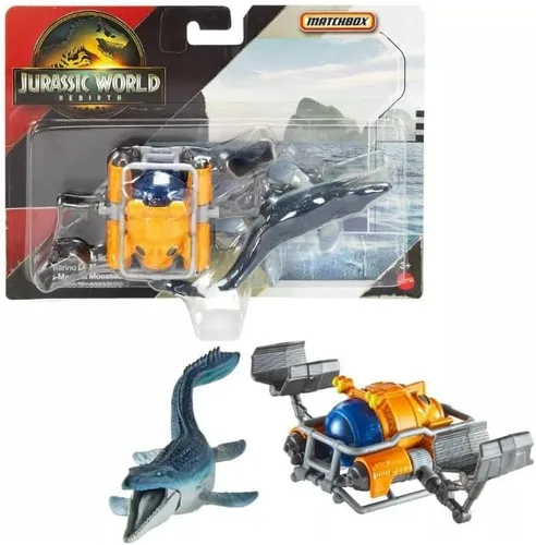 Vista 2 de Hot Wheels Jurassic World Rebirth, vehículo de colección de dinosaurios y figura (Dilophosaurus Lifter)