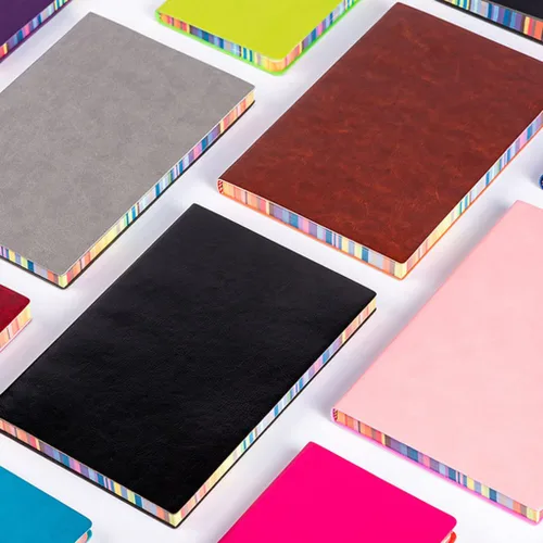 Vista 7 de Softcover Leather Notebook Business Notepad Travel Journal Ribbon 200 Pages Wide Lined 6 Colors Office Supplies leather notebook lined a6 a5 a4 pu