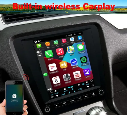 Vista 4 de Para Ford Mustang Radio Actualización 2010-2014 Android Estéreo Navegación Reemplazo 9.7 Pulgadas Pantalla Táctil Inalámbrica Carplay WiFi Cámara