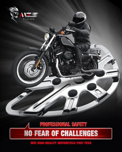 Vista 5 de MZS Espejos retrovisores para motocicleta + clavijas de pie de pasajero de motocicleta compatibles con Cruiser Chopper Touring Street Naked Road
