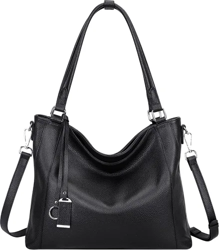 Vista 25 de Over Earth Genuine Leather Purses for Women Large Hobo Bags Lady Shoulder Handbags with Detachable Strap