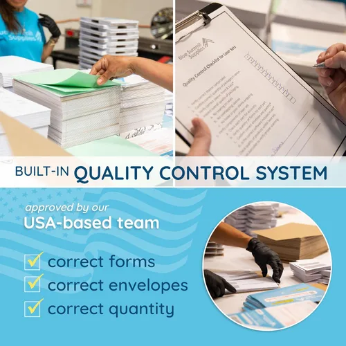 Vista 3 de Blue Summit 50 Formularios 1099 NEC 2025 con Sobres, 50 Formularios de Impuestos 1099 NEC 2025, Kit de 4 Piezas, Compatible con QuickBooks