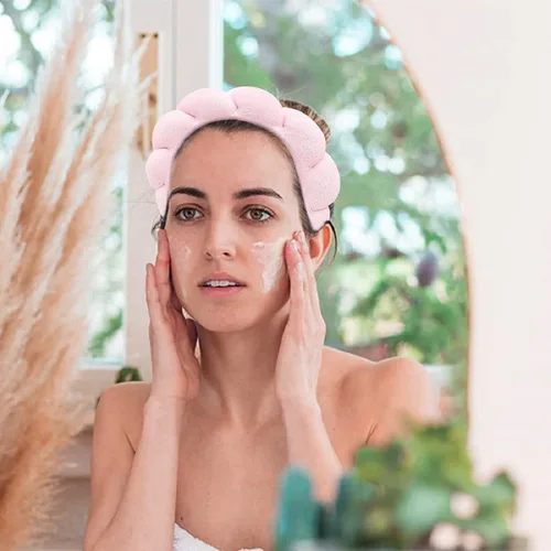 Vista 2 de Diadema de spa para lavar la cara, diademas suaves para el cuidado de la piel para eliminación de maquillaje, ducha, diadema de maquillaje