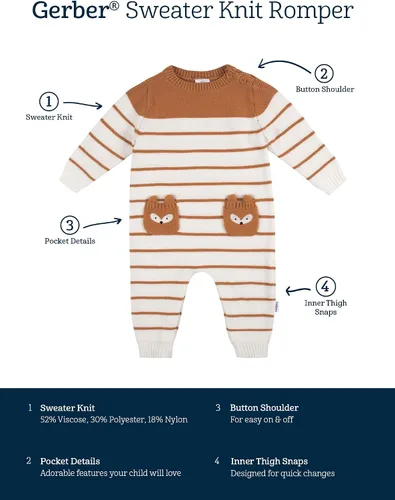Vista 6 de Gerber Mameluco de punto para bebé niño