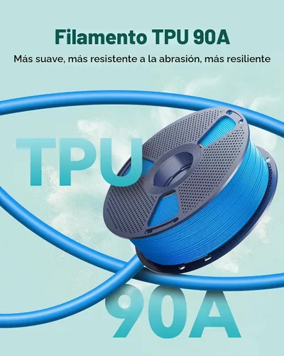 Vista 2 de SUNLU Filamento de TPU de 0.07 in, (2.2 lbs, negro, 90a TPU)
