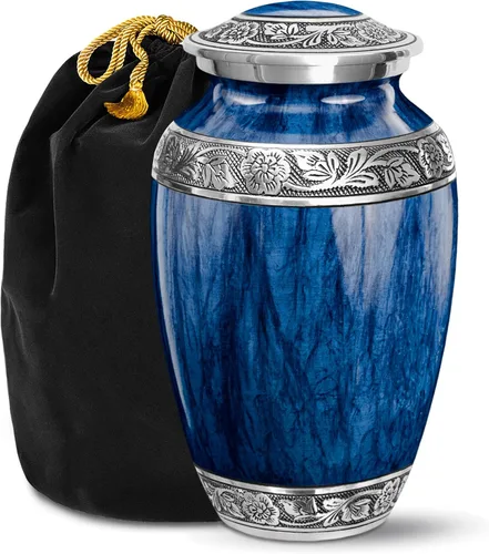 Vista 15 de Urna Negra de Acuarela para Cenizas de Adulto Masculino – Grandes Urnas de Cremación para Cenizas Humanas – Urna Funeraria Conmemorativa