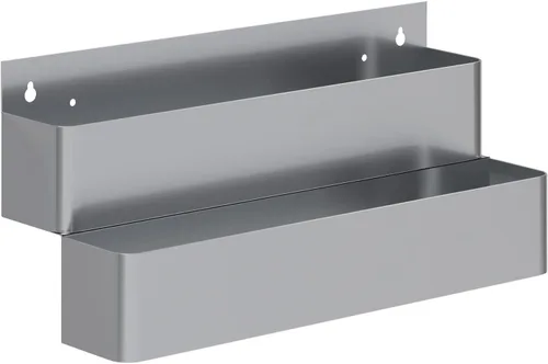 Vista 17 de AmGood 36 in. Rack de carril de velocidad de acero inoxidable de doble nivel para barras comerciales, NSF