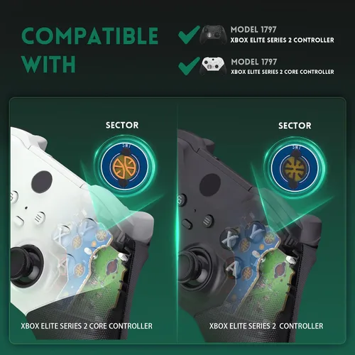 Vista 7 de eXtremeRate Whole Clicky Kit for Xbox Elite Series 2 Controller Shoulder ABXY Buttons, Ergonomic Tactile Switches LT RT A B X Y Mouse Click Kit for