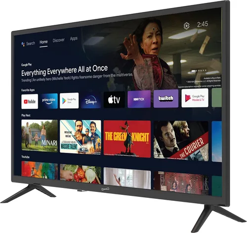Vista 9 de Supersonic SC-2450GTV-A 24 pulgadas DLED Smart HDTV con asistente de Google, sistema ATSC y NTSC, entrada USB HDMI, WiFi, resolución de 1080p