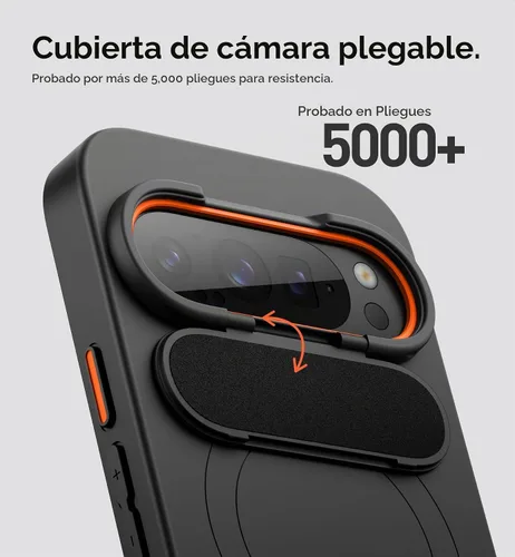 Vista 4 de SURITCH Funda para teléfono Google Pixel 9 Pro XL, compatible con MagSafe, funda protectora con cubierta de cámara y soporte de metal ajustable