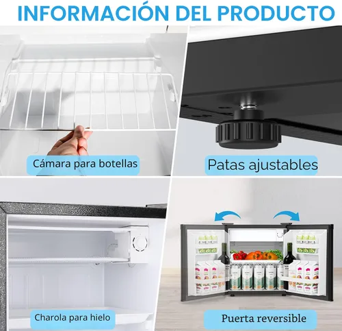 Vista 6 de [Usado] COWSAR Mini refrigerador de 1.6 pies cúbicos con congelador, refrigerador compacto con 7 ajustes de temperatura, refrigerador pequeño